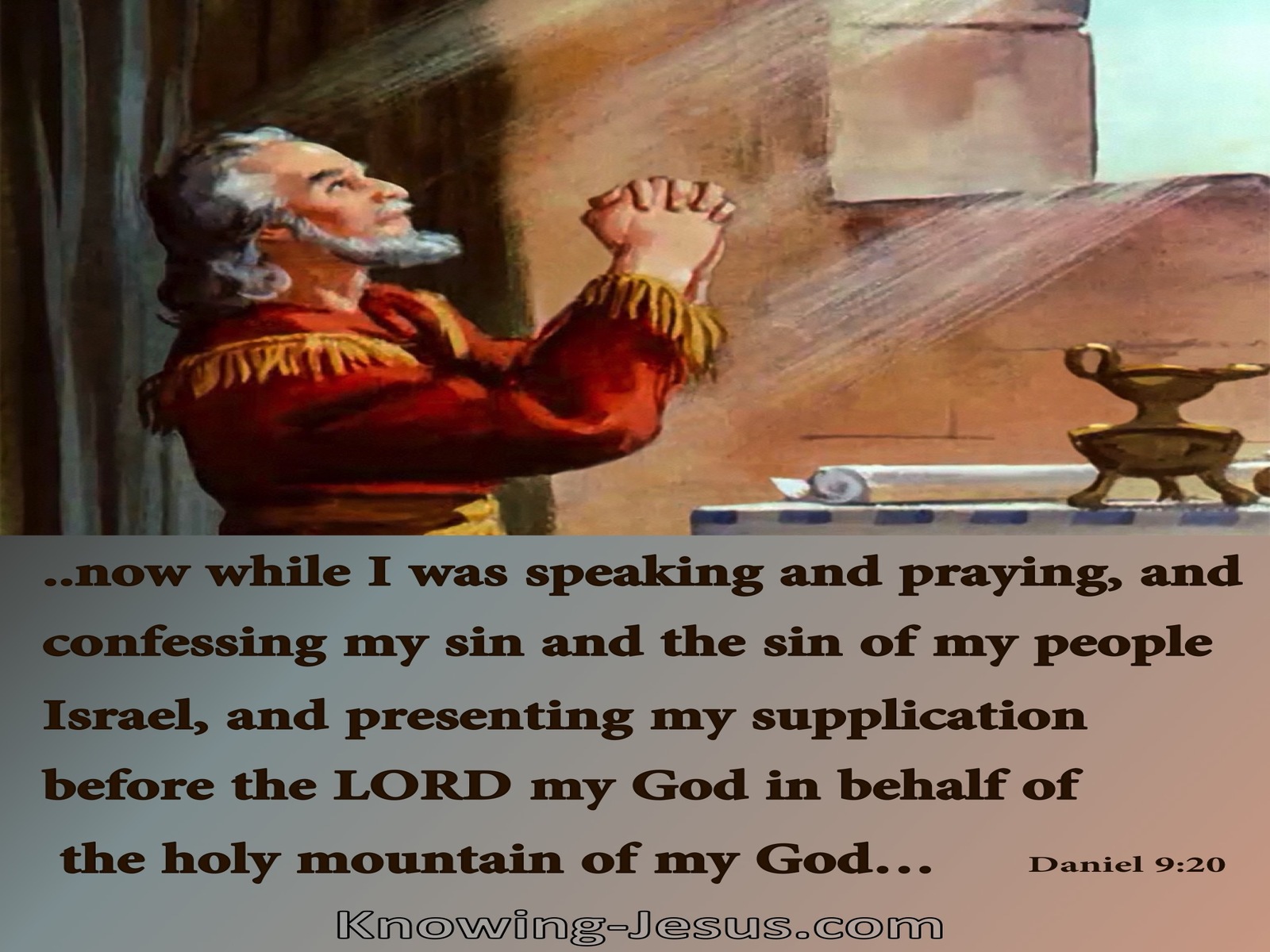 Daniel 9:20 Speaking Praying Confessing My Sin (gray)